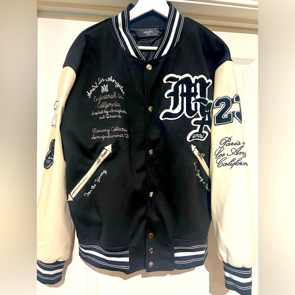AMIRI OVERSIZED VARSITY JACKET - BLACK - Picture 1 of 5